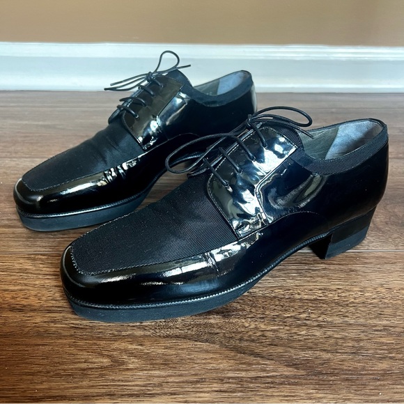 Men’s Moreschi Black Oxford Derby Tuxedo Dress Shoes - Picture 1 of 17